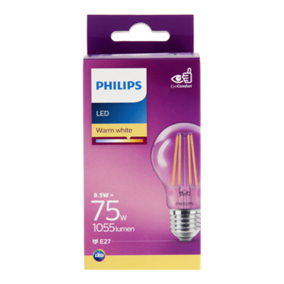 Philips LED filament bulb 75W E27 box
